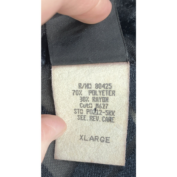 VTG Morbid Threads Black Velvet Sheer Shirt Goth Vamp Y2K Retro Clubwear XL FLAW - Picture 10 of 16
